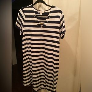 Michael Kors White/Navy Striped Dress (1X)